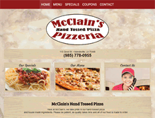 Tablet Screenshot of mcclainspizzeria.com